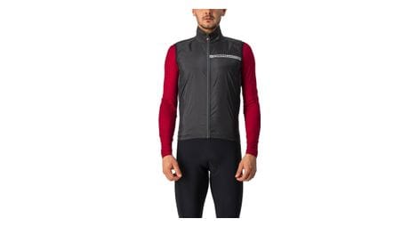 Gilet coupe-vent vélo Castelli Squadra Stretch noir et gris
