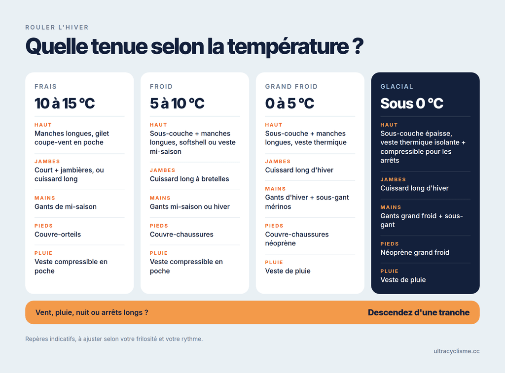 tenue velo hiver par temperature